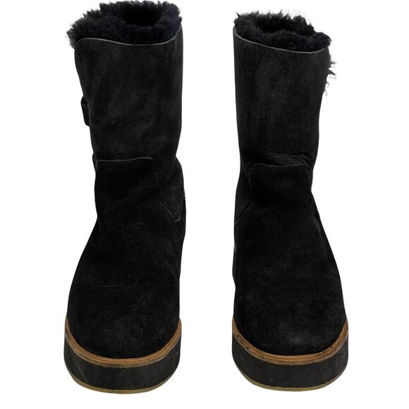 Australia Luxe Collective Fuzzy Black Bushmill Winter Suede Fur Boots Size 7 - Picture 5 of 10